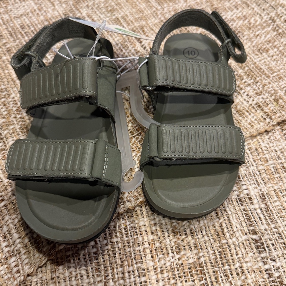 Cat & Jack Olive Green Adjustable Strap Kids Sandals